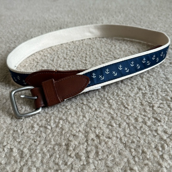 Mens J Crew Belt - Anchor Print Size 34 - Picture 1 of 4